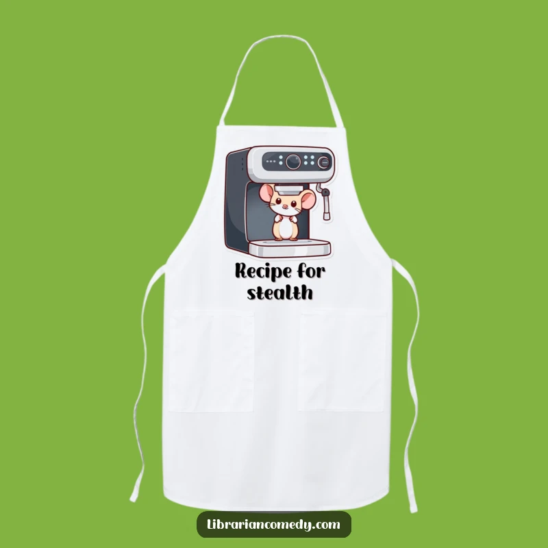 Funny Mouse Bookshelf Apron: Cook with Curiosity, Great Literary Gift