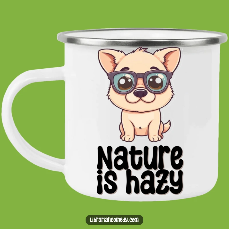 Funny Dog Glasses Camping Mug - Comical Canine Companion for Outdoor Fun