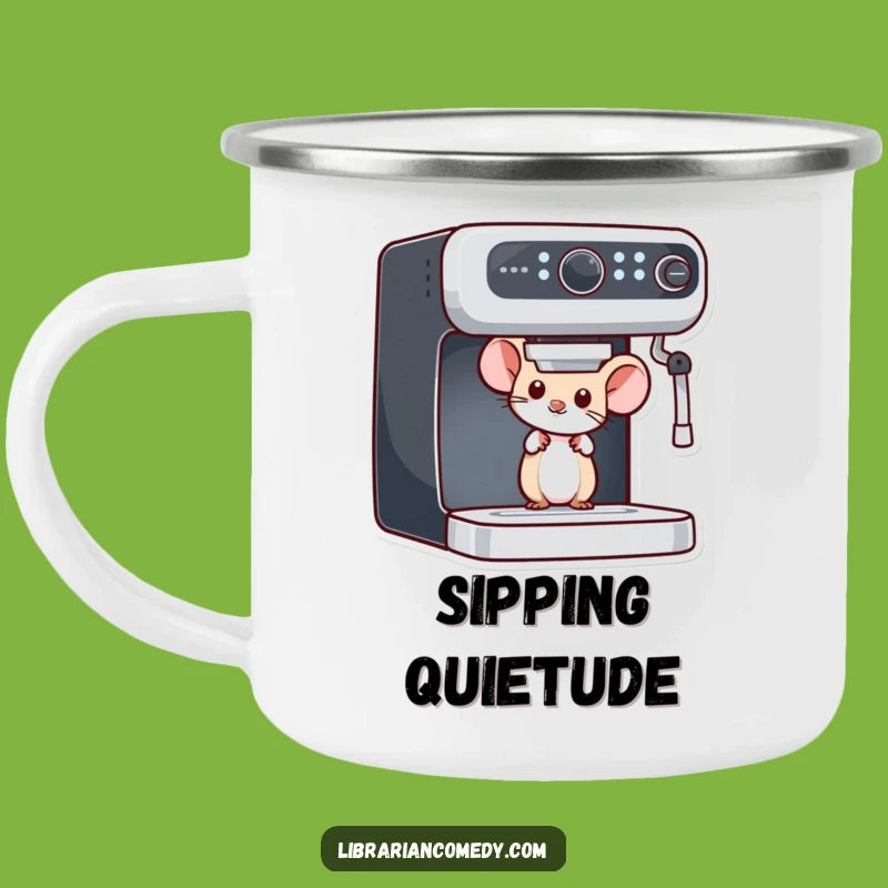 Funny Mouse Bookshelf Camping Mug: Read by the Fire, Perfect Reader Gift