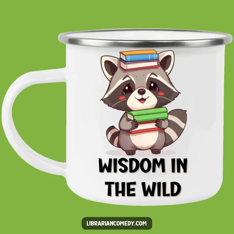 Funny Raccoon Camping Mug - Comical Book Lover's Campfire Companion