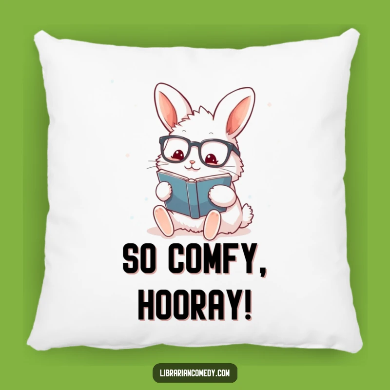 Funny Rabbit Reading Pillow: Cozy Accent, Perfect Humorous Gift for Bookworms