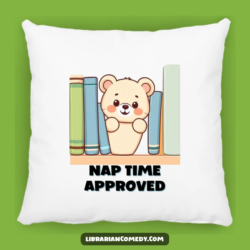 Funny Bear Cub Reading Pillow: Cozy Accent, Perfect Humorous Gift for Naps