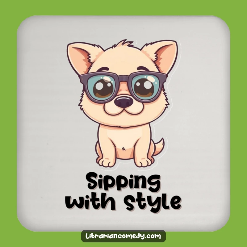 Funny Dog Glasses Coaster - Comical Canine Protection for Surfaces
