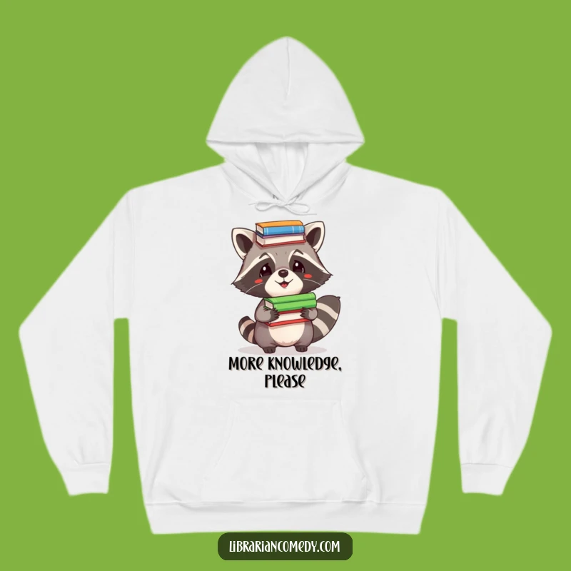 Funny Raccoon Hoodie - Comical Book Balancer for Cozy, Laugh-Out-Loud Wear