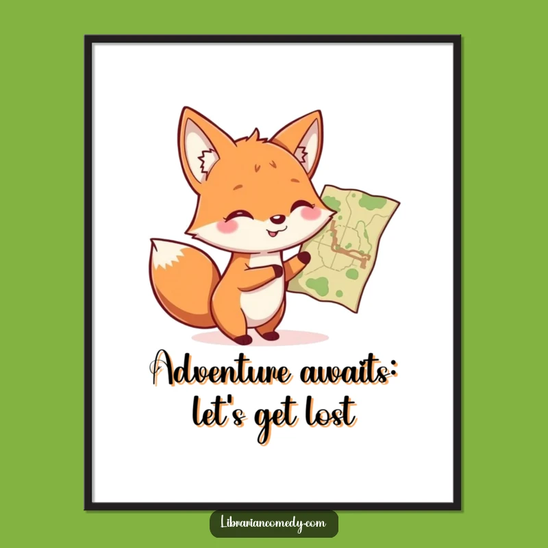 Free Printable Fox Wall Art: Funny Map Fox Downloadable Decor for Adventurous Souls