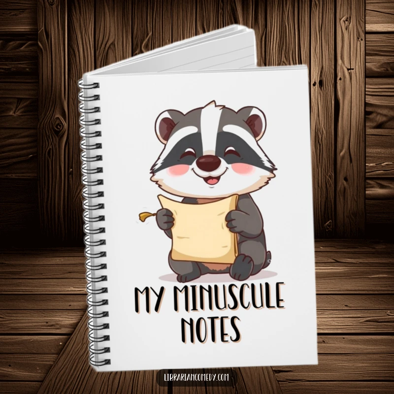 Funny Notebook: A cute badger intently comically reading a tiny scroll, ready to record brilliant ideas and observations.