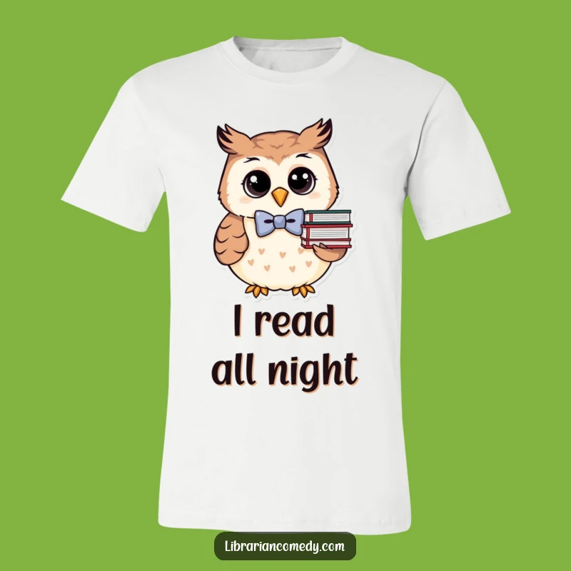 Funny Bowtie Owl T-Shirt: Adorable Book Lover Apparel, Ideal Humorous Gift for Geeks