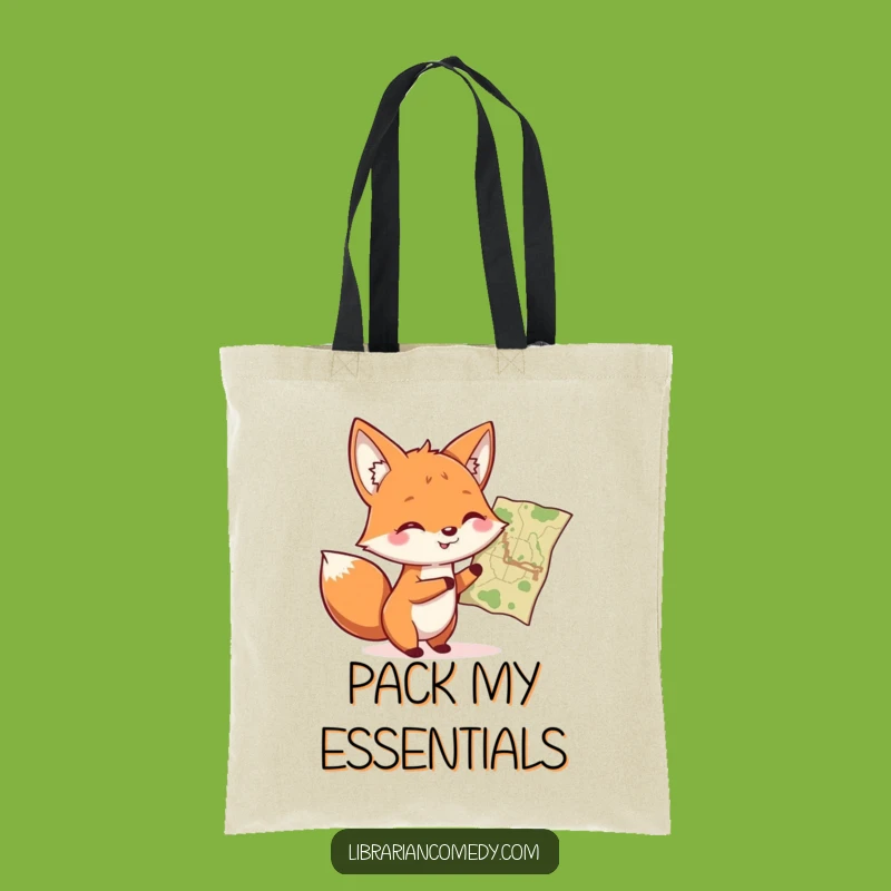 Funny Fox Map Tote Bag: Carry Your Gear, Perfect Humorous Gift for Explorers